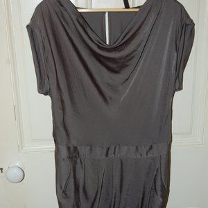 Silky grey draped dress BCBG